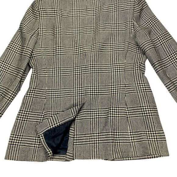 Lauren Ralph Lauren Blazer Size 12 Houndstooth Wool Silk Cashmere Classic Jacket - Picture 8 of 16